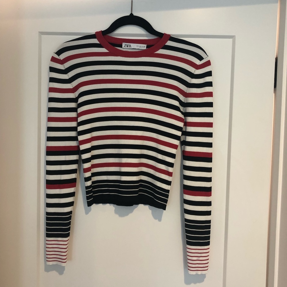 Zara Cropped Ribbed Sweater